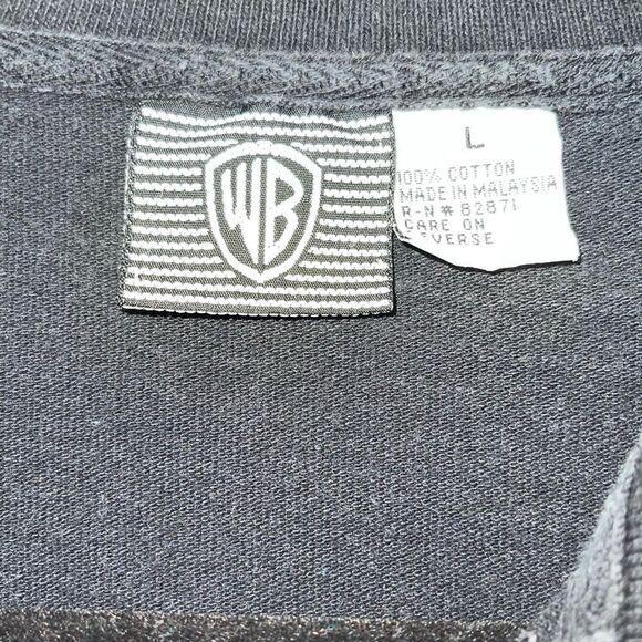 Vintage Warner Bros Mens Short Sleeve Embroidered Bugs Bunny Black Polo Shirt - Picture 4 of 7
